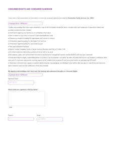 RFS Consumer Rights and Consumer Handbook Review Form