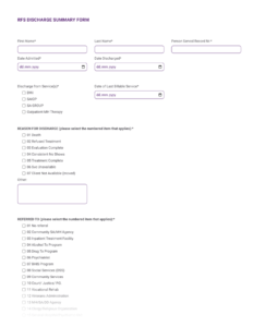 RFS Discharge Summary Form